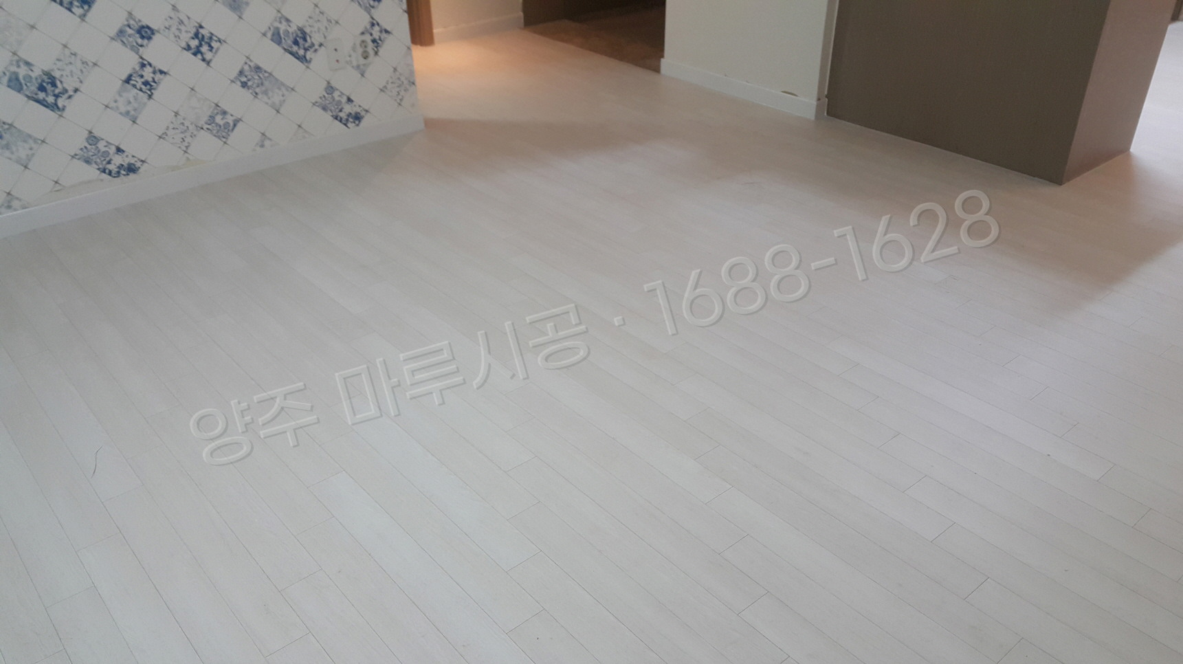 양주 봉양동 강마루 한솔 SB 쉬폰화이트 바닥공사 마루시공업체 시공 후